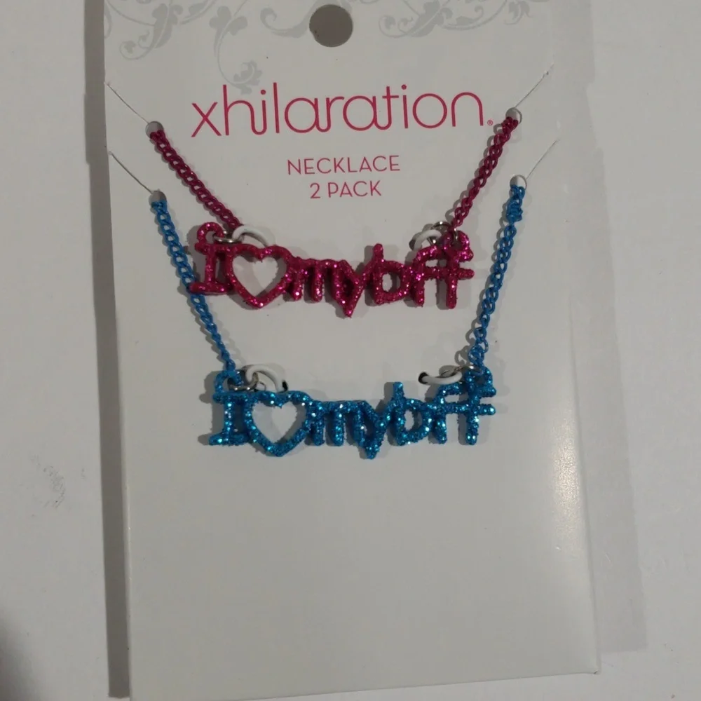 I Love My BFF Glitter Necklace 2-set - Friendship Jewelry by Xhilaration